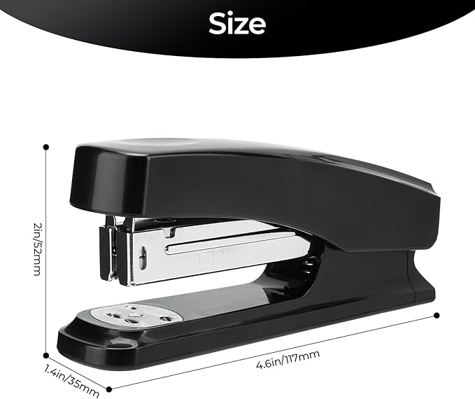 M&G Desktop Stapler with 100 Staples and Remover, 25 Sheet Capacity, Two Binding Modes, Basic Stapler for Office School Home, Black
