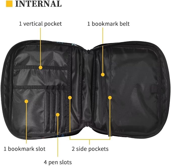 Coldinair Large Bible Cover with Handle and Bookmark Bible Carrying Book Case for Kids Teen Nylon Church Bag Bible Protective for Men,Basketball Water Flame Standard Large Size Bible Covers