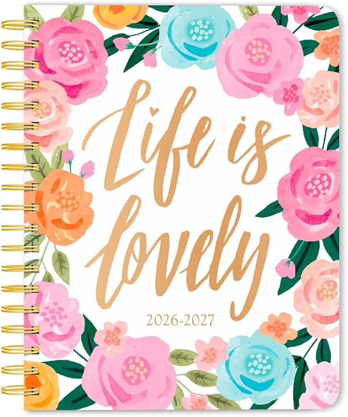 Bonnie Marcus OFFICIAL | 2027 6 x 7.75 Inch 18 Months Weekly Desk Planner | Foil Stamped Cover | July 2026 - December 2027 | Plato | Fashion Designer Stationery