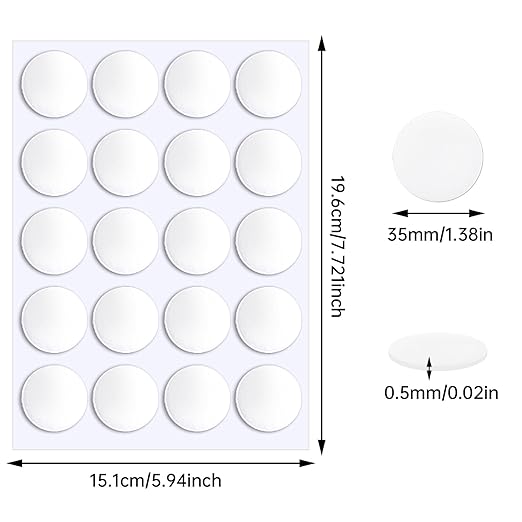 JANYUN 140 Pcs Double Sided Sticky Dots Removable Round Putty Clear Double Sided Tape for Crafts No Trace Sticky Tack Adhesive Tape (35 mm)