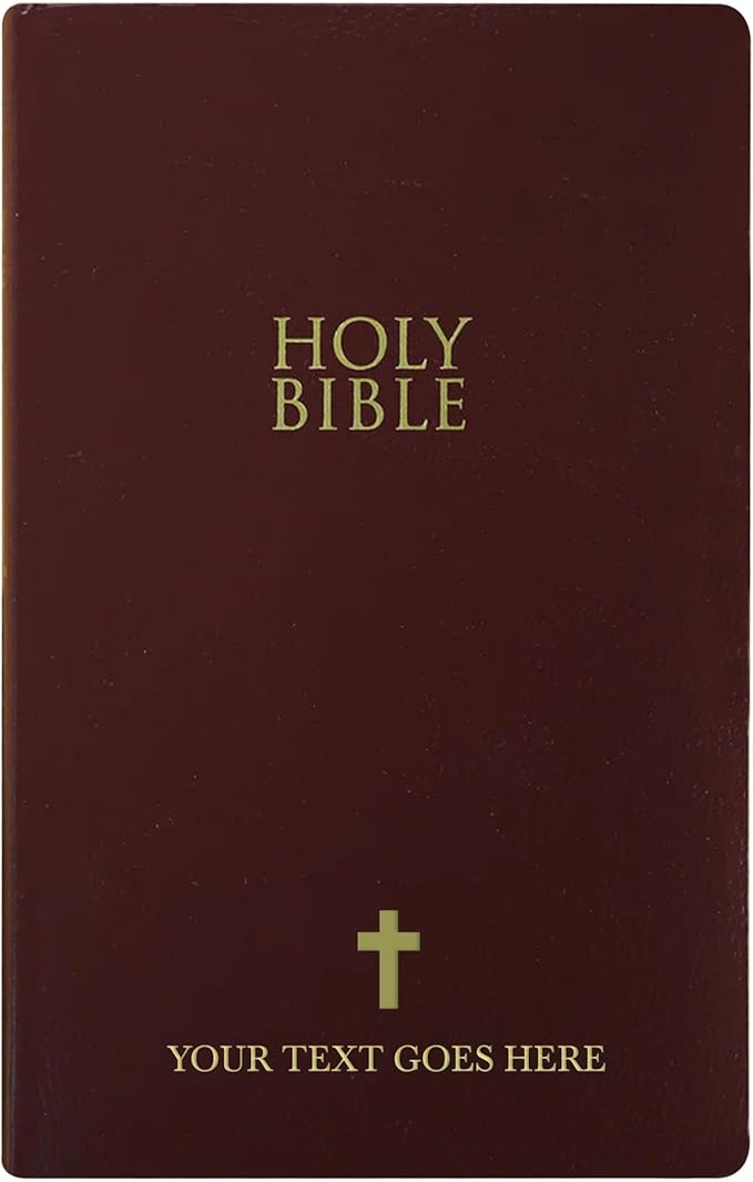 Personalized NIV Bible New International Version Faux Leather Holy Bible with Custom Name SMALL PRINT with Red-Highlighted Verses, Custom Gift for Christian & Religious Celebrations | Burgundy