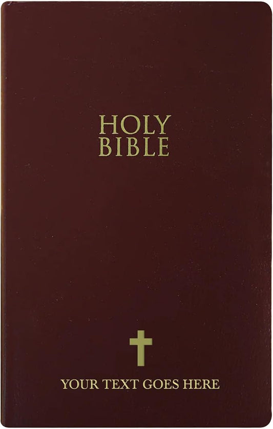 Personalized NIV Bible New International Version Faux Leather Holy Bible with Custom Name SMALL PRINT with Red-Highlighted Verses, Custom Gift for Christian & Religious Celebrations | Burgundy