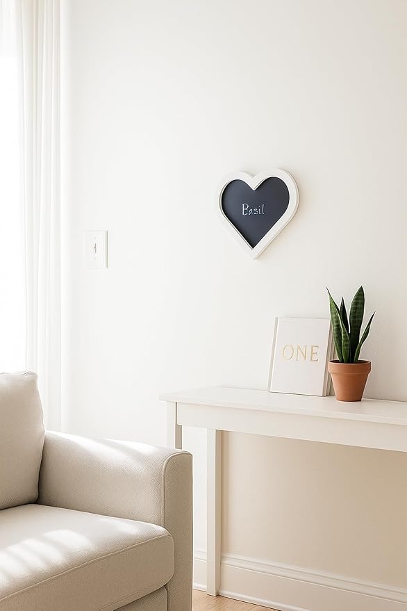 Heart-Shaped Magnetic Chalkboard, 10.2"x11.8" Small (White)
