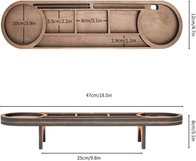 Boxwood Craft Desktop Organiser, Multi-Compartment Office and Home Desk Organiser, Suitable for Home, Workplace, Cubicle and School Supplies Storage - Wooden Pencil Holder Tray