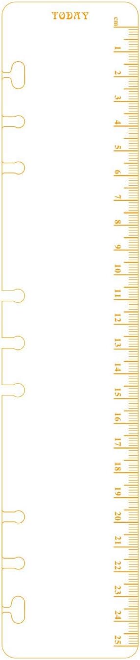 Zelten Refills/Loose Leaves for B5 Cover Ring Binder/Personal Organizer/Planner(B5 9 Holes, Today Ruler 01 Gold)
