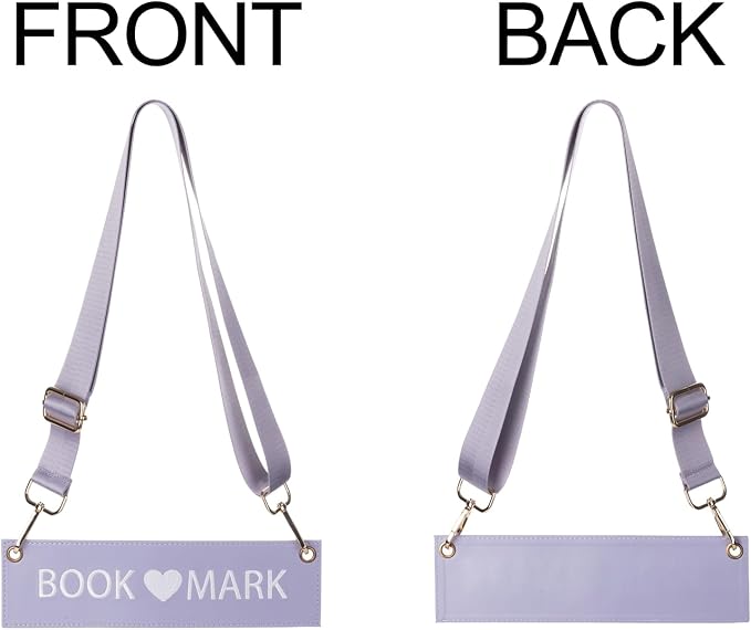 10 Inch Detachable Strap Bookmark,Embroidered Leather Bookmarks for Women,Unique Cool Funny Bookmarks Carrier for Women,Readers,Book Lovers (Purple)