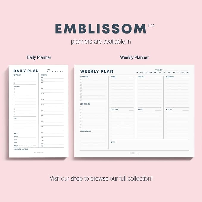 Weekly Planner Notepad, 8.5 x 11" Tear-Off Pad – 70 Undated Sheets, Daily Schedule Deck Organizer with Priorities, To Do List & Checklist for School, Work, Home (White, Minimalist, 1 Pack)
