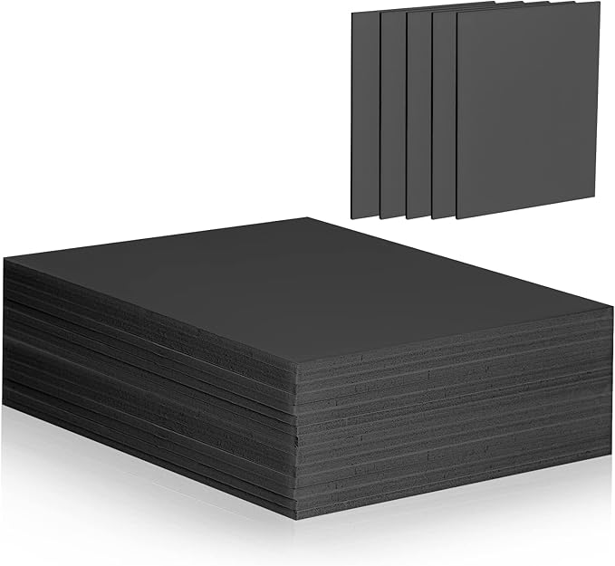11.75x16.5 inch Black Foam Board 16Pcs A3 Black Poster Board 3/16" Thick Foam Core Backing Board Black Mat Boards for Projects Art Presentations Crafts Display Favors