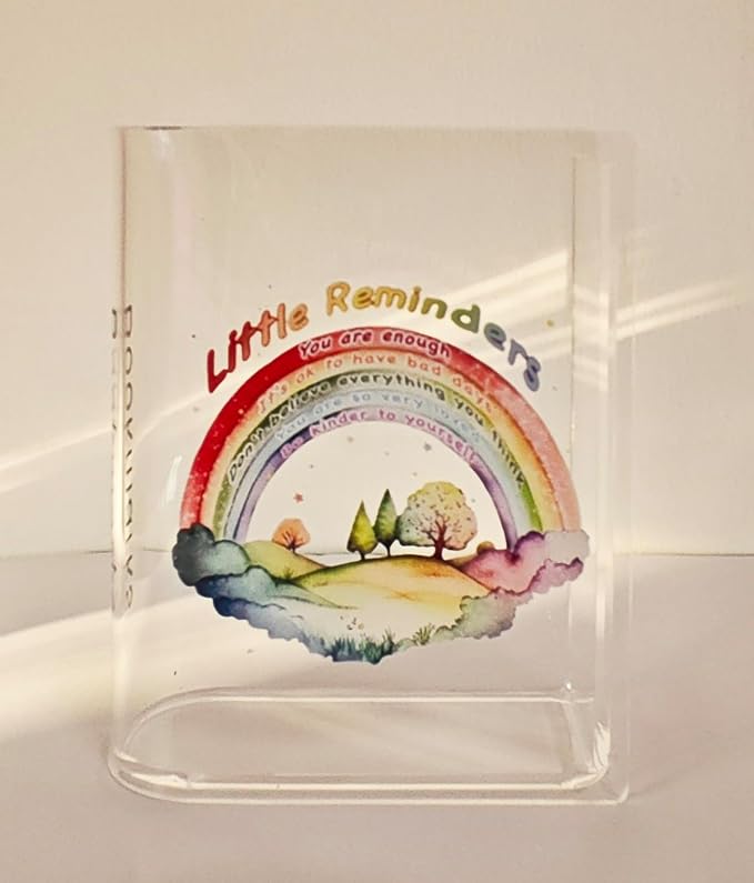Book Shaped Bookmark Holder, Reading Accessories Gift for Book Lovers, Women, Librarians (Rainbow)