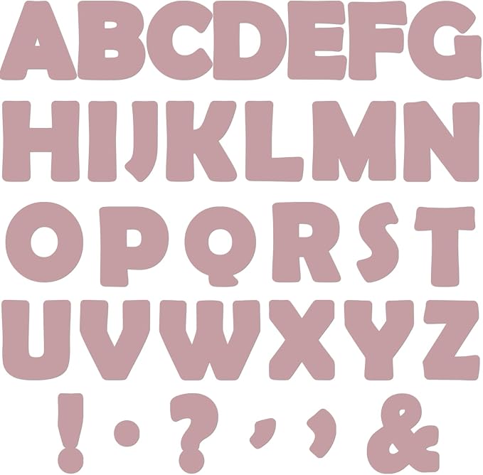 150 PCS Large 6" Font Letters and Punctuation Set, Blush Pink Light Mauve Classroom Alphabet Cutout for Bulletin Board Display Home School, A Great Helper to Inspire Students' Learning Interest