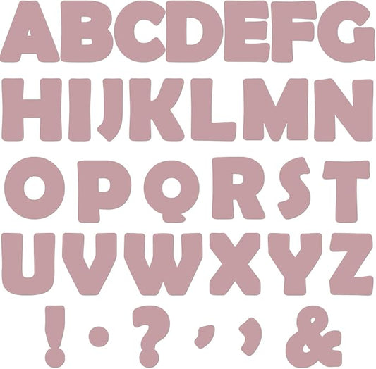 150 PCS Large 6" Font Letters and Punctuation Set, Blush Pink Light Mauve Classroom Alphabet Cutout for Bulletin Board Display Home School, A Great Helper to Inspire Students' Learning Interest