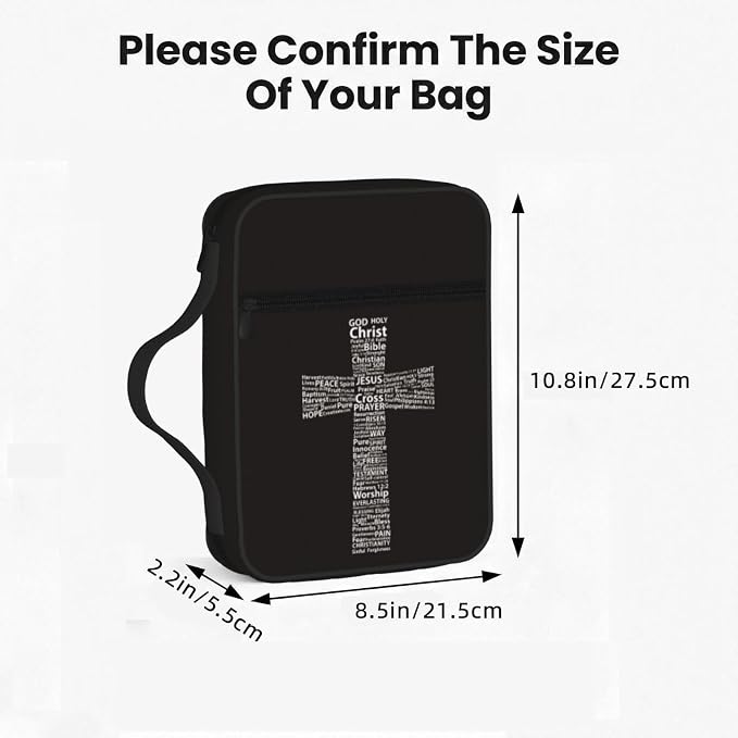 Christian Religion Cross Bible Cover Case Carrying Book Protector Case Bible Study Supplies Accessories Holder Case Christian Gift for Women Men