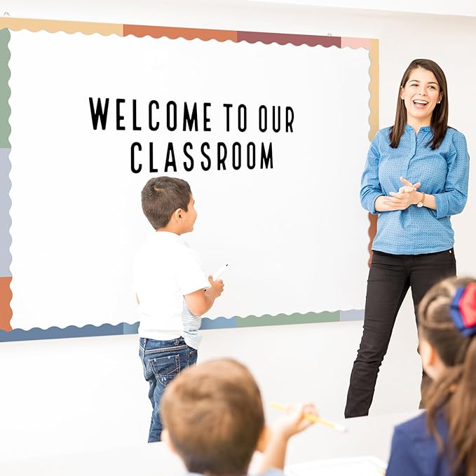 Qeeenar 24 Pcs Magnetic Borders for Classroom Bulletin Board Borders Magnetic Whiteboard Classroom Strips for Office Chalkboard Decoration(Morandi Color)