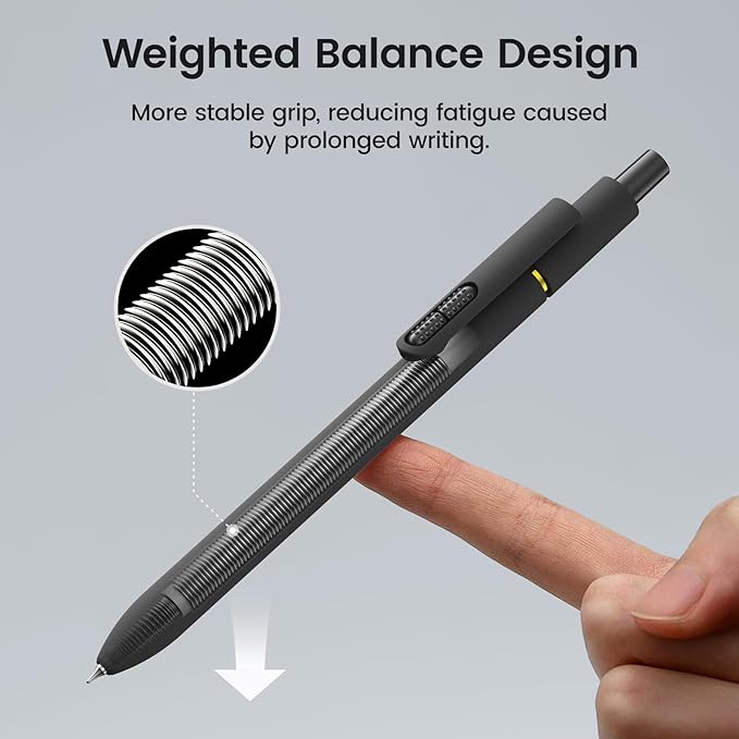 8Pcs Black Gel Pens - 0.7mm Medium Point Black Ink Pens | Smooth Writing - Quick Drying Retractable Pen for Men Women (Black - 8Pcs)