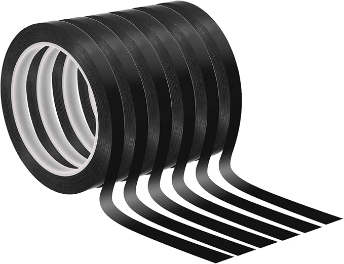 PATIKIL 3/8" Whiteboard Tape, 6 Pack Thin Dry Erase Tape for Graphic Chart Marking DIY Art, Black