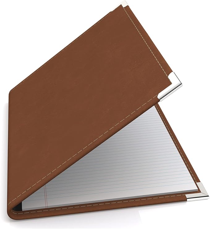 Executive Notebook Portfolio, VIP Faux-Leather Padfolio for Women and Men, Includes 8.5-by-11-Inch Writing Pad, Tan