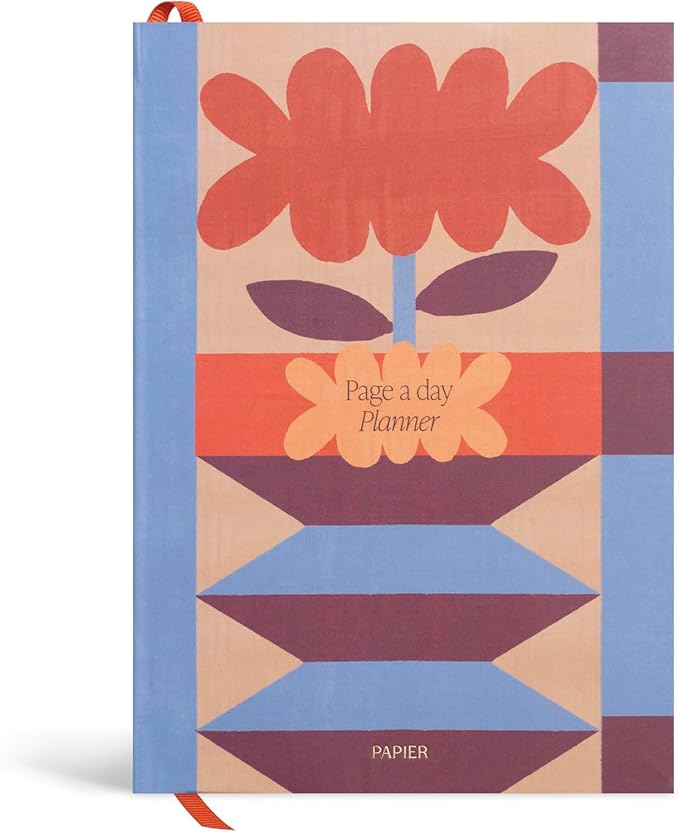 Papier Floral Softcover Undated Page a Day Planner | Write Lists, Notes, Goals, Tasks, Dates, Ideas, Meetings & Appointments | Improve Personal or Work Life Productivity | Great Gift | A5 Size
