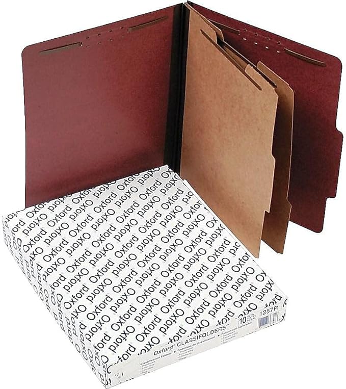 Pendaflex Moisture-Resistant Classification Folders, Letter Size, Red, 10 Count (Pack of 1)