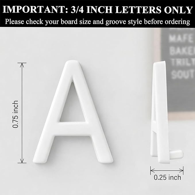 C CRYSTAL LEMON 3/4 Inch White Letter Board Letters, 336 Pcs Plastic Letters Numbers Symbols, Replacement Set for Compatible Felt Letter Boards, No Board Included