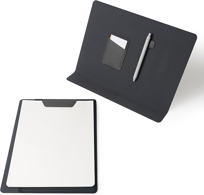 LHiDS Creative Folio Lite 2.0 with Stand, Business Portfolio, 3-in-1 Padfolio with Magnetic Accessories, Work as Notebook Cover, Clipboard, Organizing Board for Home and Office (Black, A4/Letter)