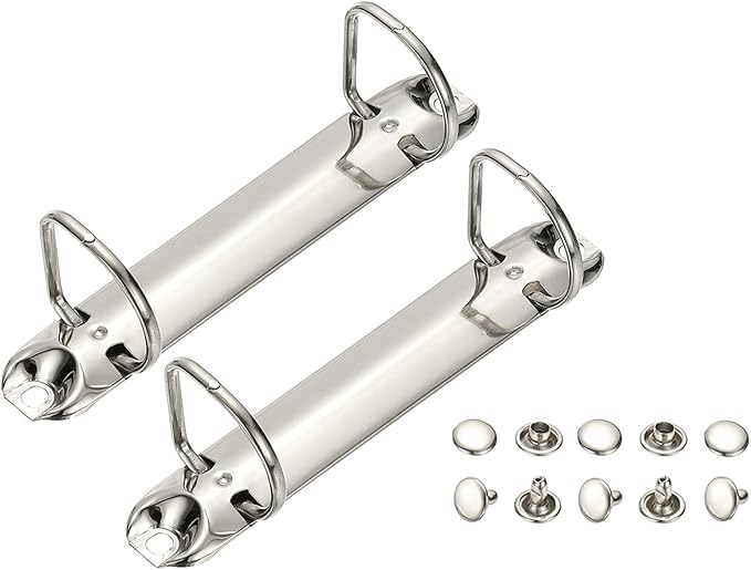 PATIKIL B7 2 Hole Ring Binder Mechanisms, 2 Set 0.98" D Ring Replacement Binder Planner Loose Leaf Binding Spines for Organizers DIY Fill Paper Storage Folder Accessories, 20mm Silver Tone