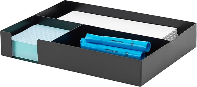 Realspace™ Desk Organizer With , 12" x 9" x 2", Black