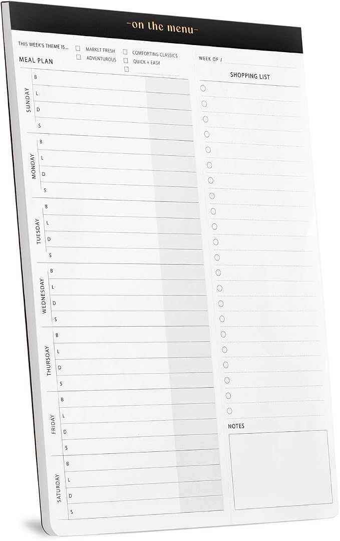 Weekly Meal Planner and Grocery List Magnetic Notepad for Fridge - 7x10” Meal Planning Pad with Tear Off Shopping List. Plan Weekly Menu Food for Weight Loss or Dinner List for Family