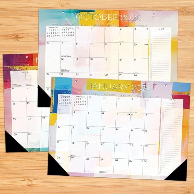 Willow Creek Press, Art Abstract Academic Small 2027 Monthly Desk Pad