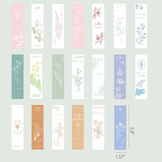 Doraking 20PCS Nature Themed Paper Bookmarks for Book Lovers, Boxed Bookmarks Set as Gifts for Students(Natural Imprinting)