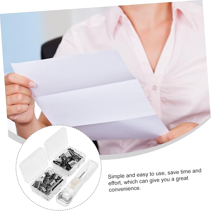 Operitacx 4sets Reusable Office Paper Stapler Paper Clip Stapler Desk Supplies Binding Material