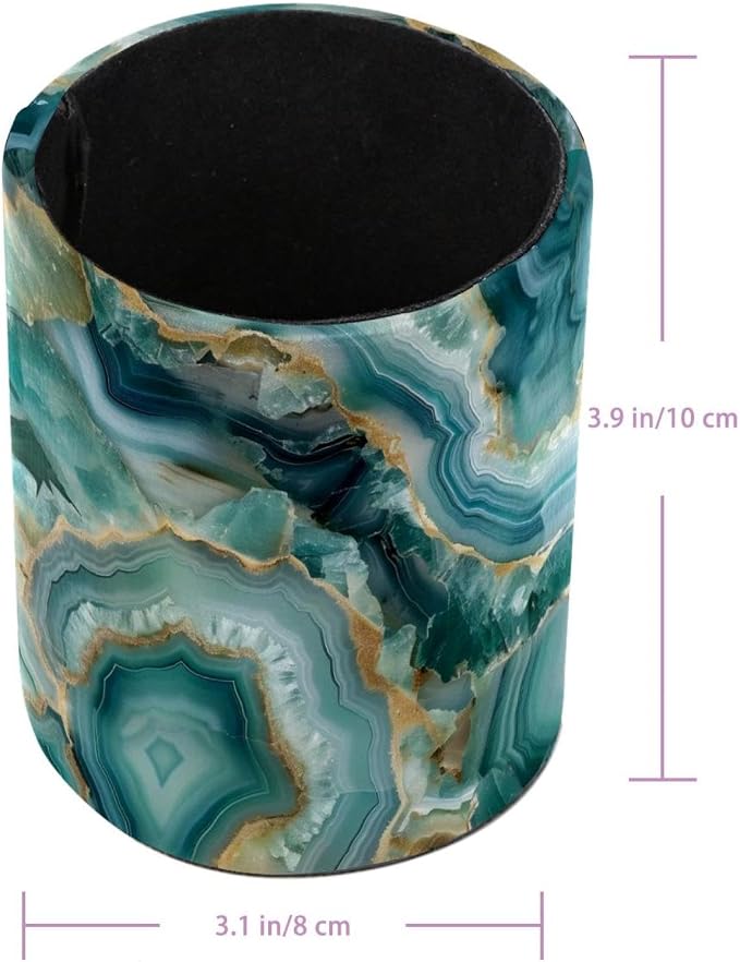 Pencil Holder for Desk, Teal Agate Pen Holder Organizer, Large Capacity Pen Holder Makeup Brush Holders Desktop Office Supplies Storage Organizer