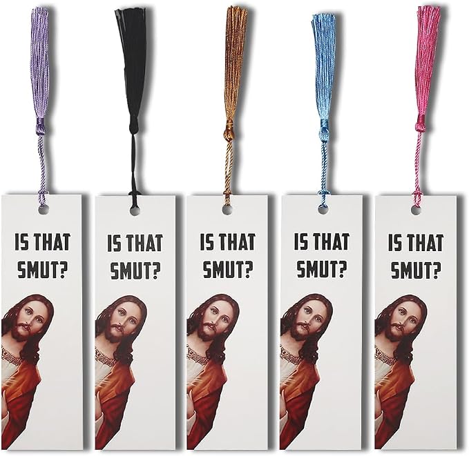 Peeking Jesus is that Smut? Bookmark (Thick 1 Piece Black)