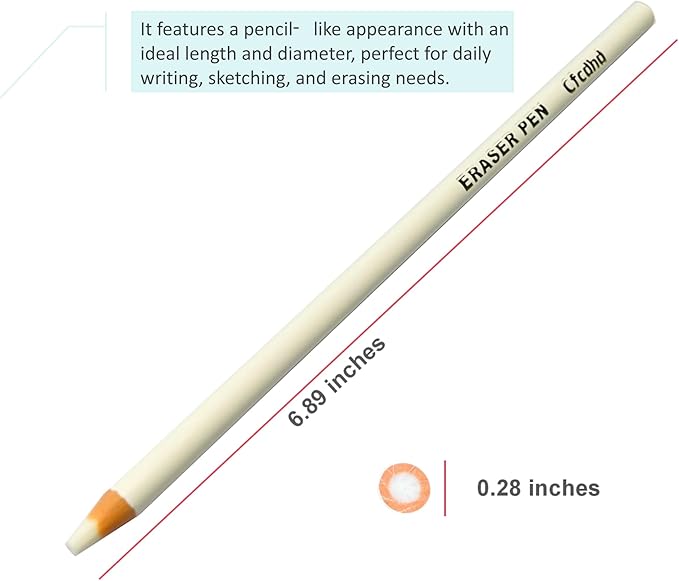 Precision Eraser Pen 10-Pack, Pencil Style Art Eraser for Sketching Drawing Detailing Drafting, Smudge-Free Clean Erasing for Artists Students School Office Supplies