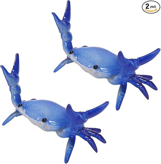 2Pcs Dark Blue Creative Crab Pen Holder Weightlifting Crabs Pen Stand Storage Rack, Office Desktop Decoration, Pencil Holders Desk Supplies Holders and Dispensers, Desk Accessories and Workspace