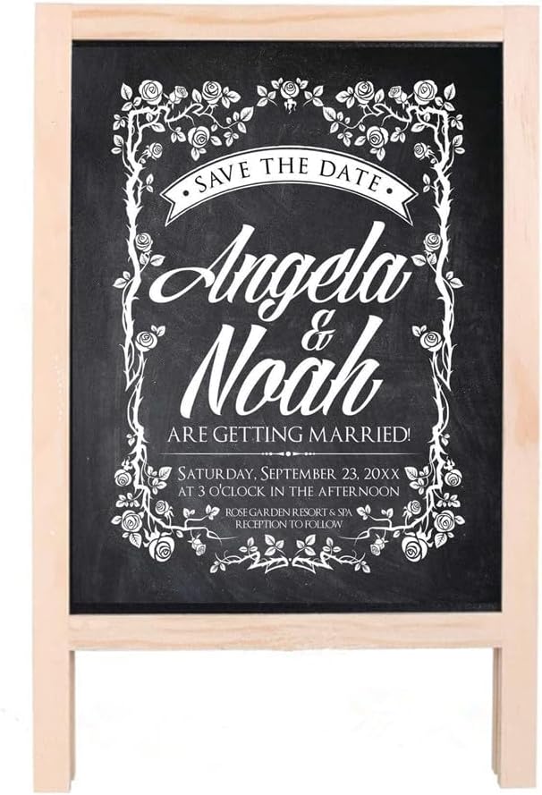 Small Wooden Tabletop Chalkboard Easel Signs with Stand, Folding A Frame Double-Sided Chalkboard Easel Sidewalk Board, Mini Food Signs Menu Board Message Display Board, Black(7.5" x 11.8")