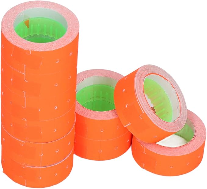 Pricing Labels Roll, 15000pcs 21x12mm Adhesive Price Tags with Red Line for Price Gun Labelers Compatible with MX5500 M5500 AK813 HG979 (Fluorescent Green) (Fluorescent Yellow) (Orange) (Red)