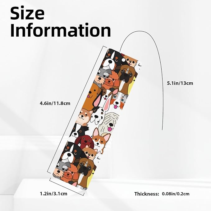 Cute Puppy Dog 5pcs Wood Bookmarks with Tassel for Planner Reading Book Lovers Accessory Readers Men Women 4.6 X 1.2 Inch