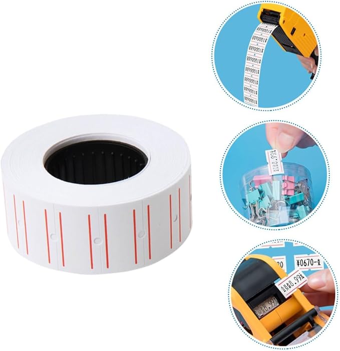 White Pricing Labels Stickers 10 Rolls 4000pcs Adhesive Removable Retail Price Marker Paper for Pricemarker Machines Grocery Shop Office Use