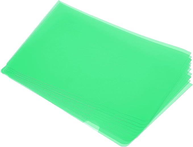 PATIKIL l Type Folders 24 Pack 8.9 x 6.3 Inches A5 Plastic Clear Document Folder File Jacket Sleeves Project Pockets, Green