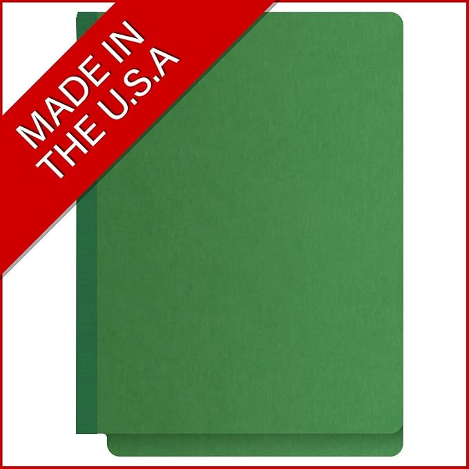 25 Pt. Pressboard Classification Folders, Full Cut End Tab, Letter Size, No Dividers, Moss Green (Box of 25)