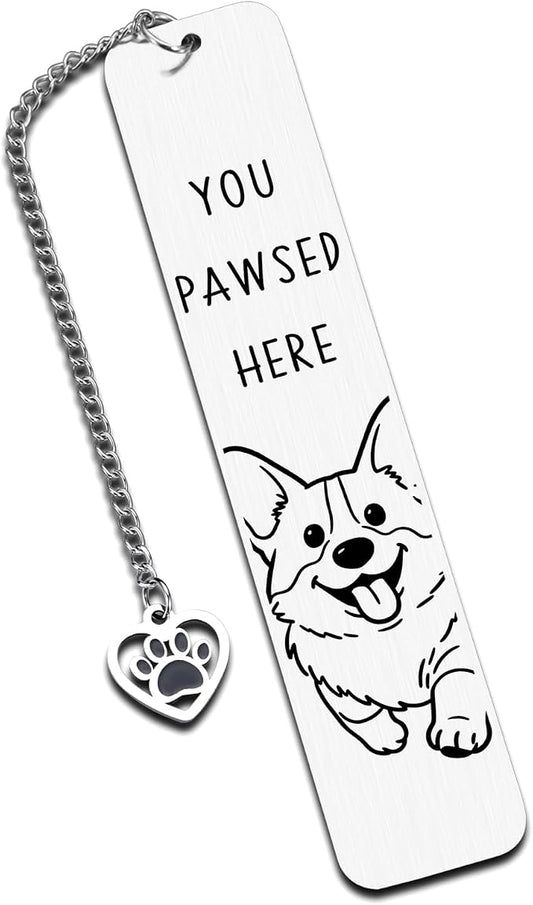 Corgi Dog Bookmark for Dog Lovers Gifts for Women, Corgi Gifts for Corgi Lovers, Book Marks for Reading Women, Dog Mom Dad Birthday Christmas, Pet Owner Page Marker Dog Themed Book Club Gifts