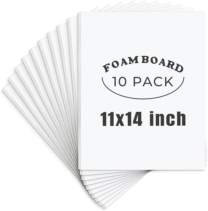 AUEAR, 10 Pack 11x14 White Foam Boards, Foam Core Poster Board for Display, Mounting, Print, Presentation and Projects, 1/8'' Thick