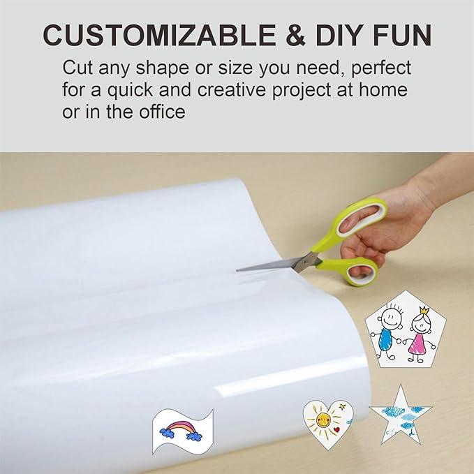 Whiteboard Adhesive Contact Paper, 95×48" in Magnetic Whiteboard Roll, Dry Erase Board for Wall. Ideal for Schools, Offices, and Homes. Includes Markers and Dry-Erase Board.