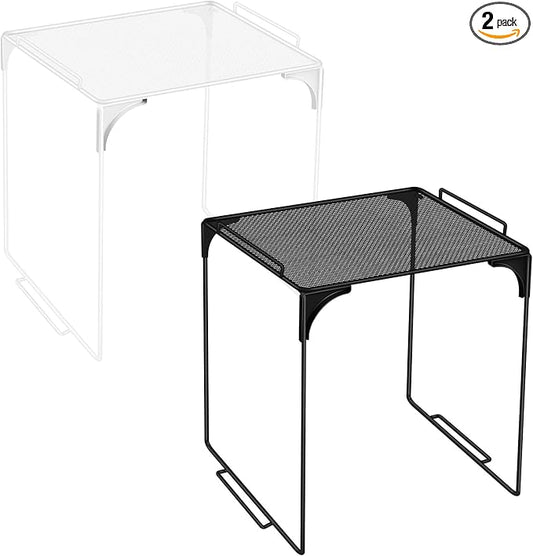 2 Pcs Locker Organizer Shelf Black and White Stackable Extra Locker Shelf Storage Cabinet Accessories for Back to School Office Home Gym Supplies
