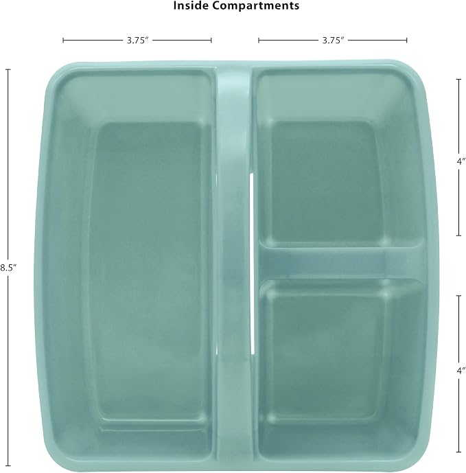 Teacher Created Resources Calming Blue Portable Plastic Storage Caddy 6-Pack for Classrooms, Kids Room, and Office Organization, 3 Compartments