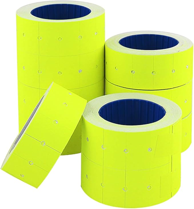 30 Rolls 15000 Price Gun Labels for Mx-5500 White Price Marker Stickers, Super Sticky Label Paper Tag Labels (Yellow)