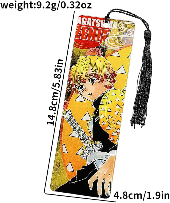 Anime Demon Kamado Acrylic Bookmark - Anime Tanjiron Zenitsu Giyuu Kyoujurou Figure Page Mark Reading Tool, Holiday Gifts for Reading Fans Book Lovers Bookworm (Style A)