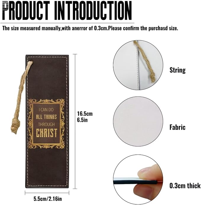Retro Religious Style Cross Bible Case with Bookmark Waterproof Bible Cover Case for Women Lightweight Bible Bag with Handle Pockets Church Book Bag Brown