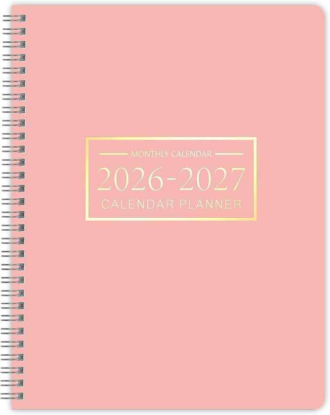 Monthly Planner 2026-2027, 2026 Calendar 24 Months Planner, Jan 2026 - Dec 2027, 8.6" x 11", Academic Calendar Hard PVC Cover with Spiral Bound, Perfect for School & Office for Women & Men