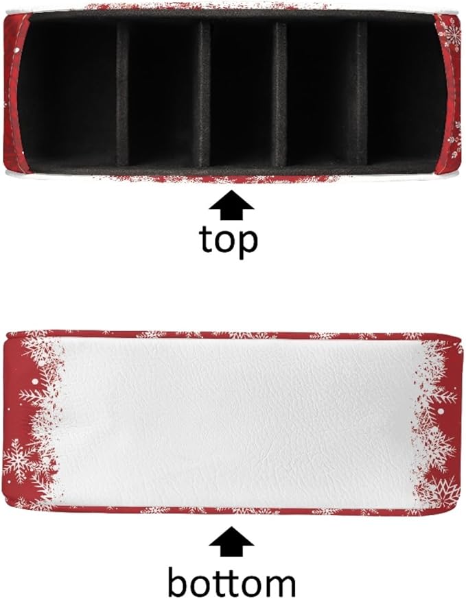 FUSURIRE Christmas Tv Remote Controllers Holders for Desk Bed Couch Sofa, Star Tree Print PU Leather Desk Storage Box Cosmetic Cup Multi-functional Pencil Holder, Cow Home&Office Accessories